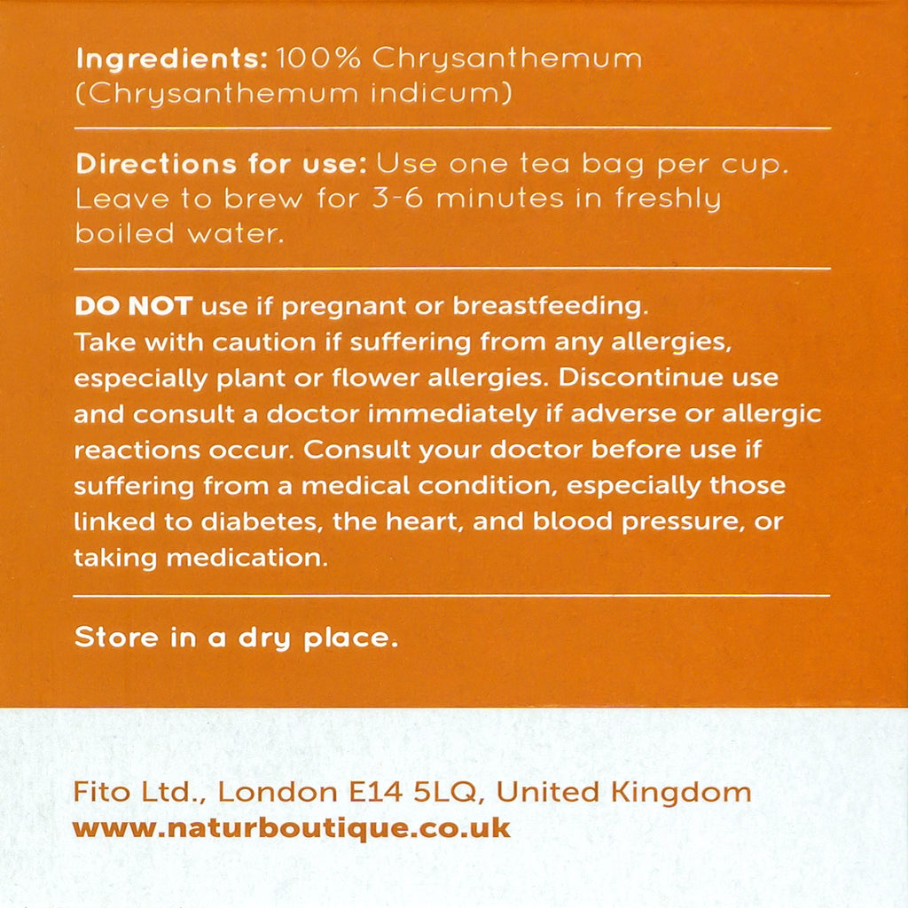 Natur Boutique London Chrysanthemum Tea 20 Sachets