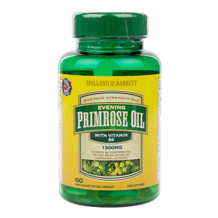 Holland & Barrett Evening Primrose Oil 1500mg Plus Vitamin B6 60 Capsules
