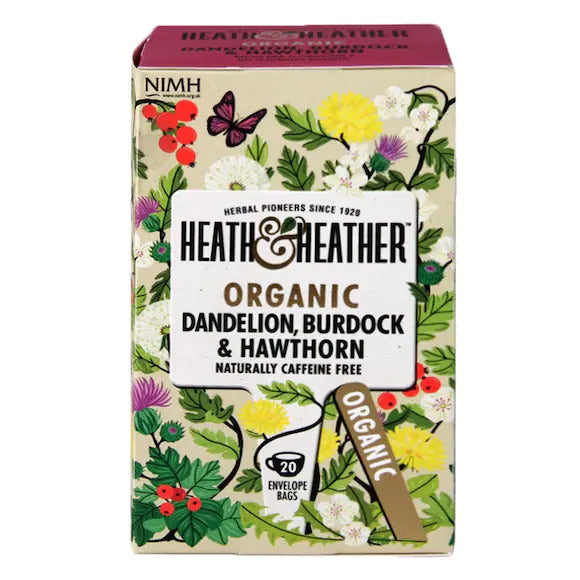 Heath & Heather Organic Dandelion, Burdock & Hawthorn 20 Tea Bags