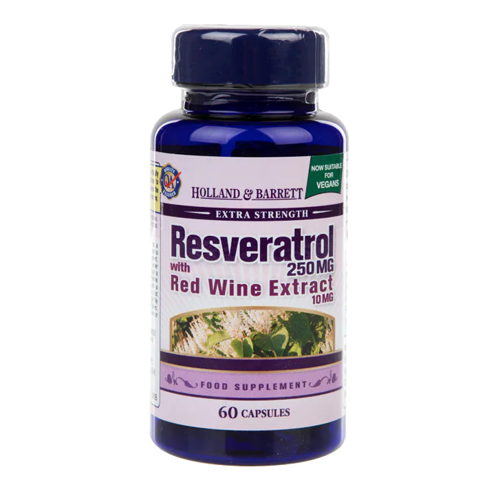 Holland & Barrett Resveratrol 250mg with Red Wine Extract 10mg 60 capsules