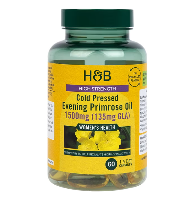 Holland & Barrett High Strength Cold Pressed Evening Primrose Oil 1500mg 60 Capsules